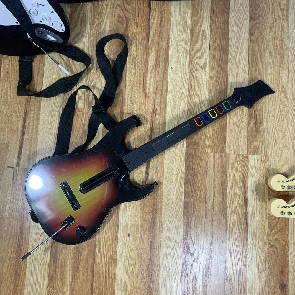 Lot of 6 Guitar Hero Rock Band Untested For Parts Repair No Dongles Guitars